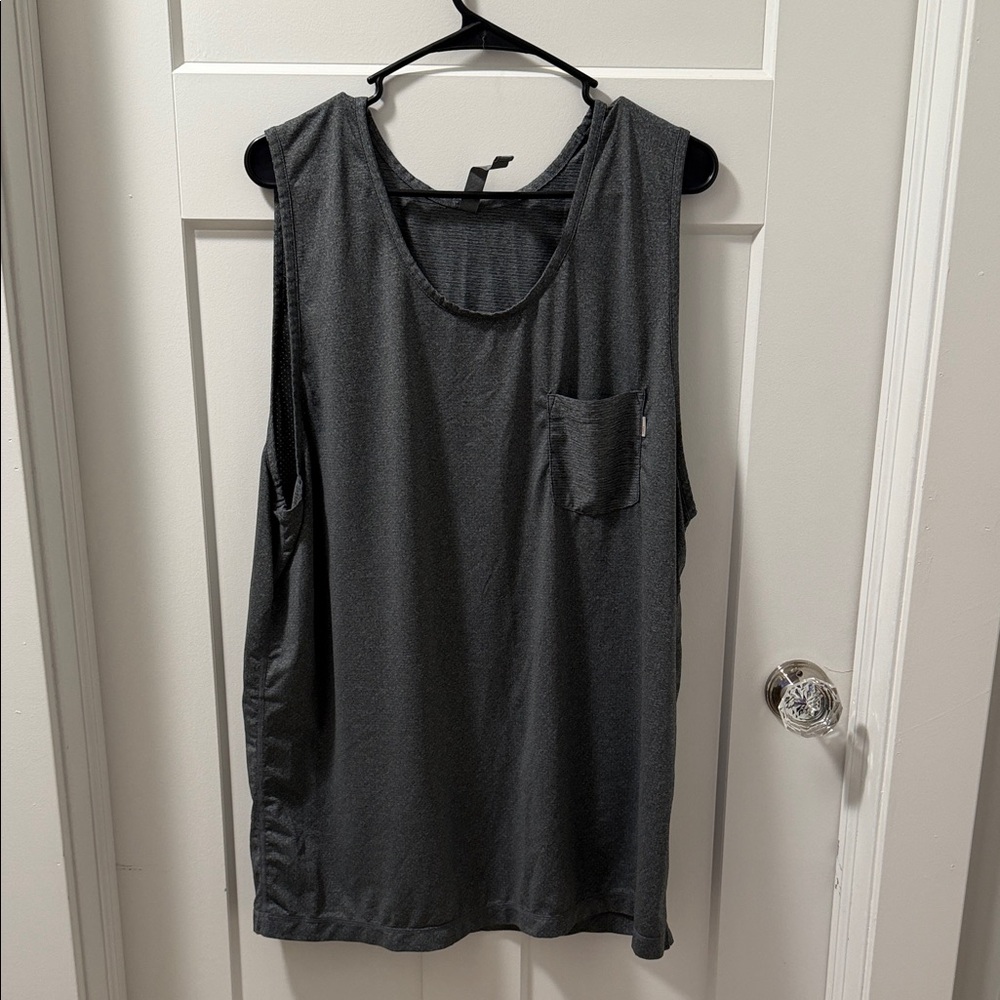 Vuori Dark Charcoal Sleeveless Tank with Chest Pocket